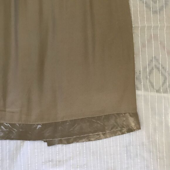 Vintage Tan Mocha Neutral Sleeveless Minimalist 90s Chic Satin Trimmed Dress - L - Picture 4 of 7